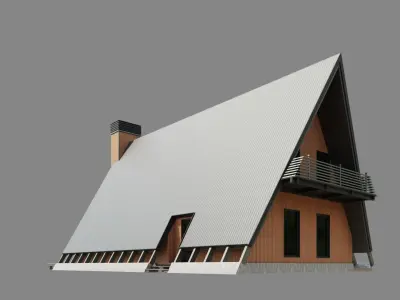 Contemporary A-Frame House ID047 Free 3D model