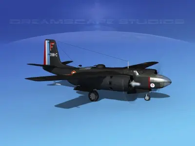 Douglas A-26C Invader France 3D model