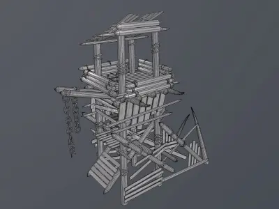 Orc WatchTower Low-poly 3D model
