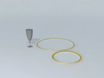 s gold cup and glass Free 3D model