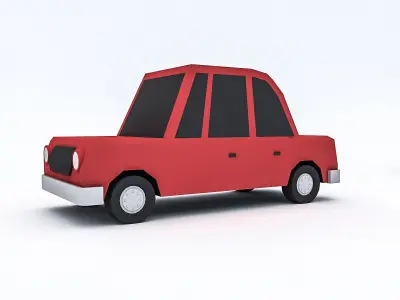 Cartoon vehicle Set Low-poly 3D model