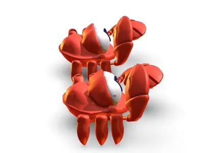 Hi-Poly Subdivision 3D Model Crab Low-poly 3D model