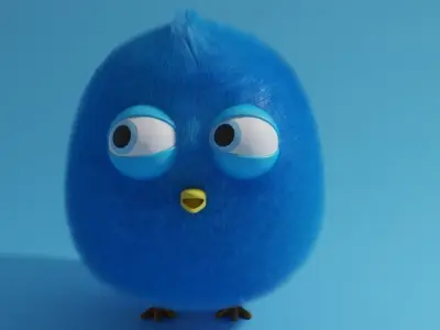 Chick bird with big eyes Free low-poly 3D model