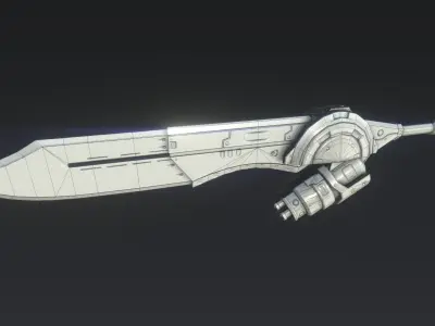 Amos Gunsword Low-poly 3D model