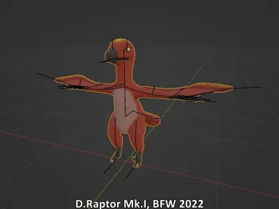 Deinonychus Raptor Mk I for VRChat Low-poly 3D model