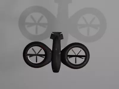 Twin bladed Drone Free low-poly 3D model