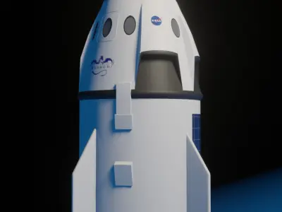 SpaceX Crew Dragon low poly Free 3D model