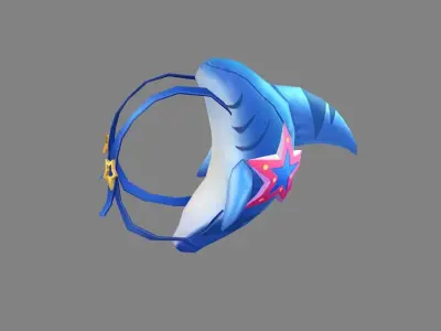 Cartoon shark backpack Low-poly 3D model