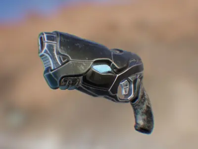 Pistol - Game Ready adamantium gun Low-poly 3D model