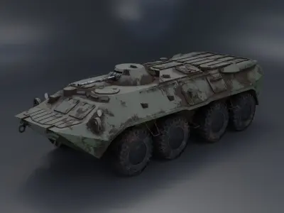 BTR-80 military 8x8 Armer Truck Low-poly 3D model