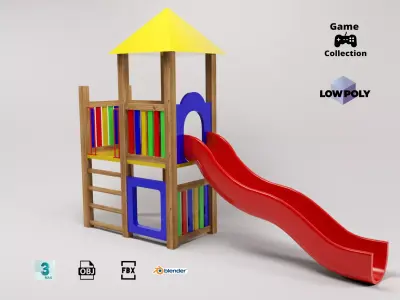 Playground slide Low-poly 3D model buy