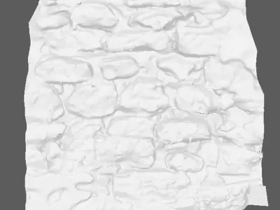 Fence wall of a castle made of stones 3D model