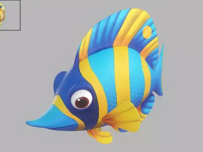 Cartoon Fish 24 Low-poly 3D model