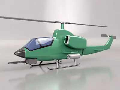3d printable Bell Cobra helicopter 3D print model
