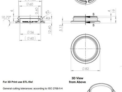 Base for Type-A Pedestal d82 D60 H19 hs6 3D print model