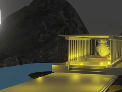 a Game temple scene 3D model