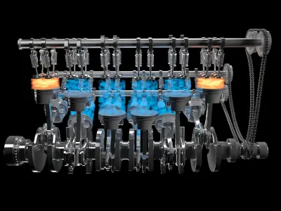 V12 Engine Animation 3D model