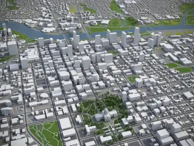 Austin - city and surroundings 3D model