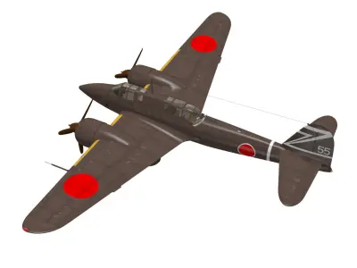 Kawasaki Ki-45 Kai Toryu 3D model