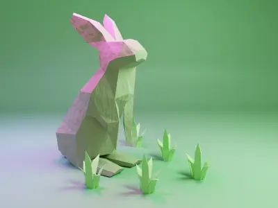 Low Poly Rabbit Free low-poly 3D model