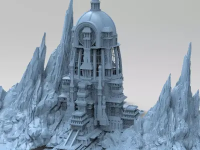 Philistine empire Towers Cliffs 3D model