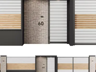 Modern fencing 3D model