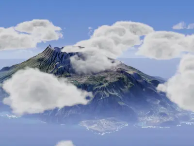 Clouds island with above it 3D model