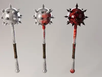 Mace Melee Weapon Collection Low-poly 3D model