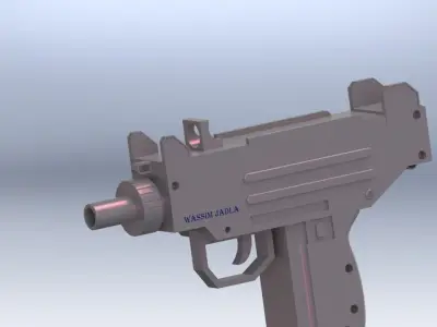 micro uzi spring Free 3D model
