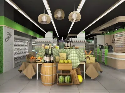 Grocery Store Design 3D model