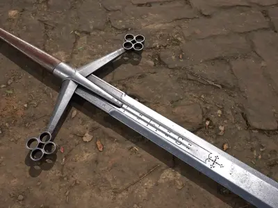 Scottish Highland Claymore   Game Ready 3D Model Low-poly 3D model