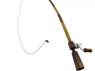 fishing rod 3ds max rig 3D model