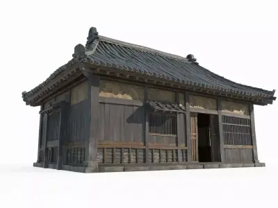 Asian Ancient Architecture Study Room 3D model