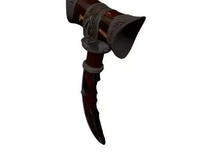 Ornate Fantasy Axe Dagger Weapon 3D model