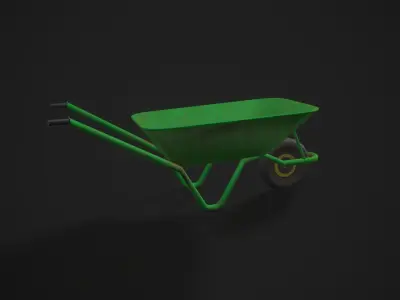  Dirty Wheelbarrow Low-poly 3D model