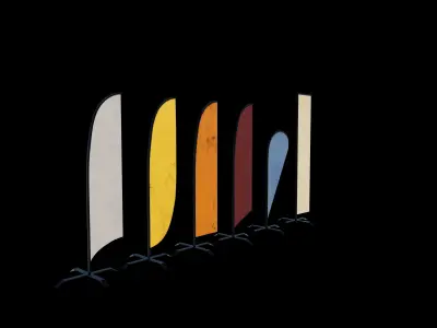 Banner Commercial Flags 3D model