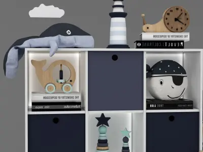 toys and furniture set Low-poly 3D model