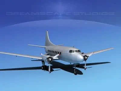 Martin 202 Bare Metal 3D model