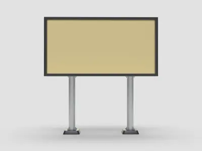 Style advertisement close to a street in city 3D model