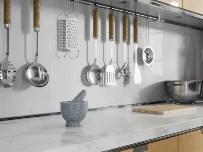  Stone Mortar &amp; Pestle Model, Light Grey 