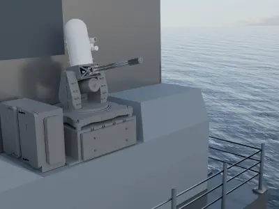 Phalanx rocket launcher Low-poly 3D model