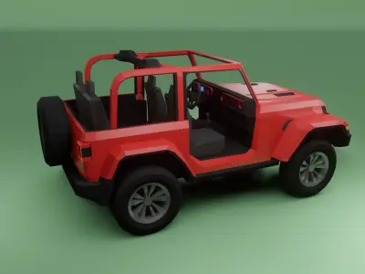 Jeep Wrangler 2020 low poly 3D model Low-poly 3D model