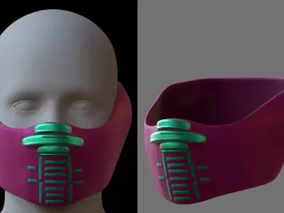 Gas mask helmet 3d model scifi Low-poly  Low-poly 3D model 535