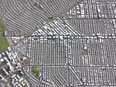 Beverley Hills - 3D City Low-poly 3D model