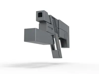 Badge holder gun from the movie Judge Dredd 1995 3D model