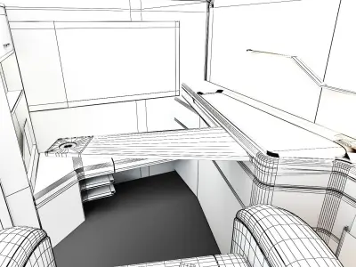 First Class Passenger Seat Vray 3D model  3D model