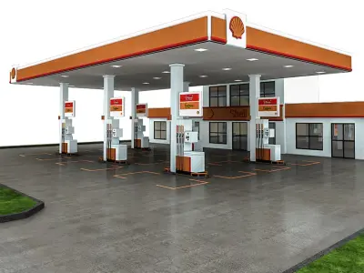 3D Gas Station 3D model