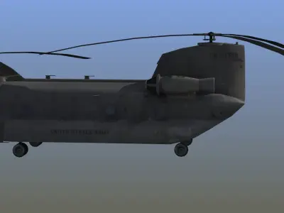 CH47 Chinook Helicopter LD1 Low-poly 3D model