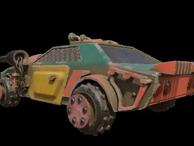 Mad Max Car Low-poly 3D model