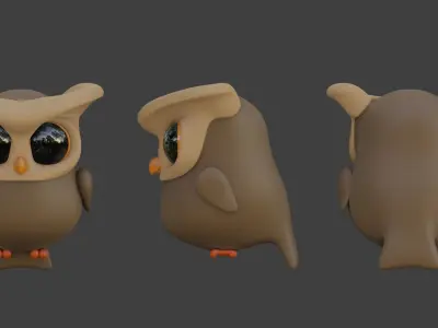 Cartoon Owl 3D model